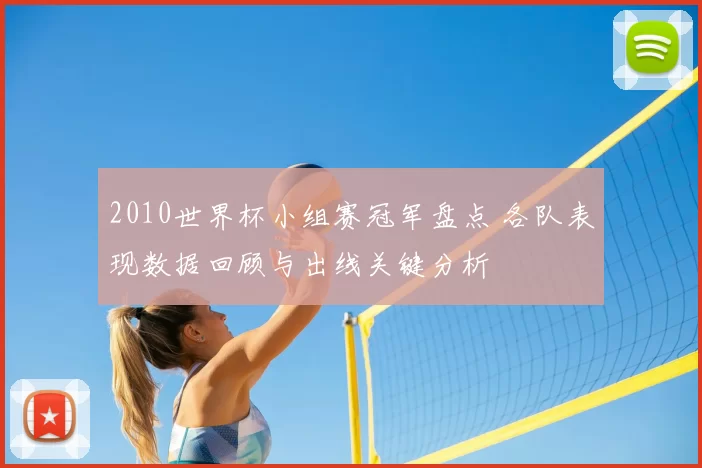 2010世界杯小组赛冠军盘点 各队表现数据回顾与出线关键分析